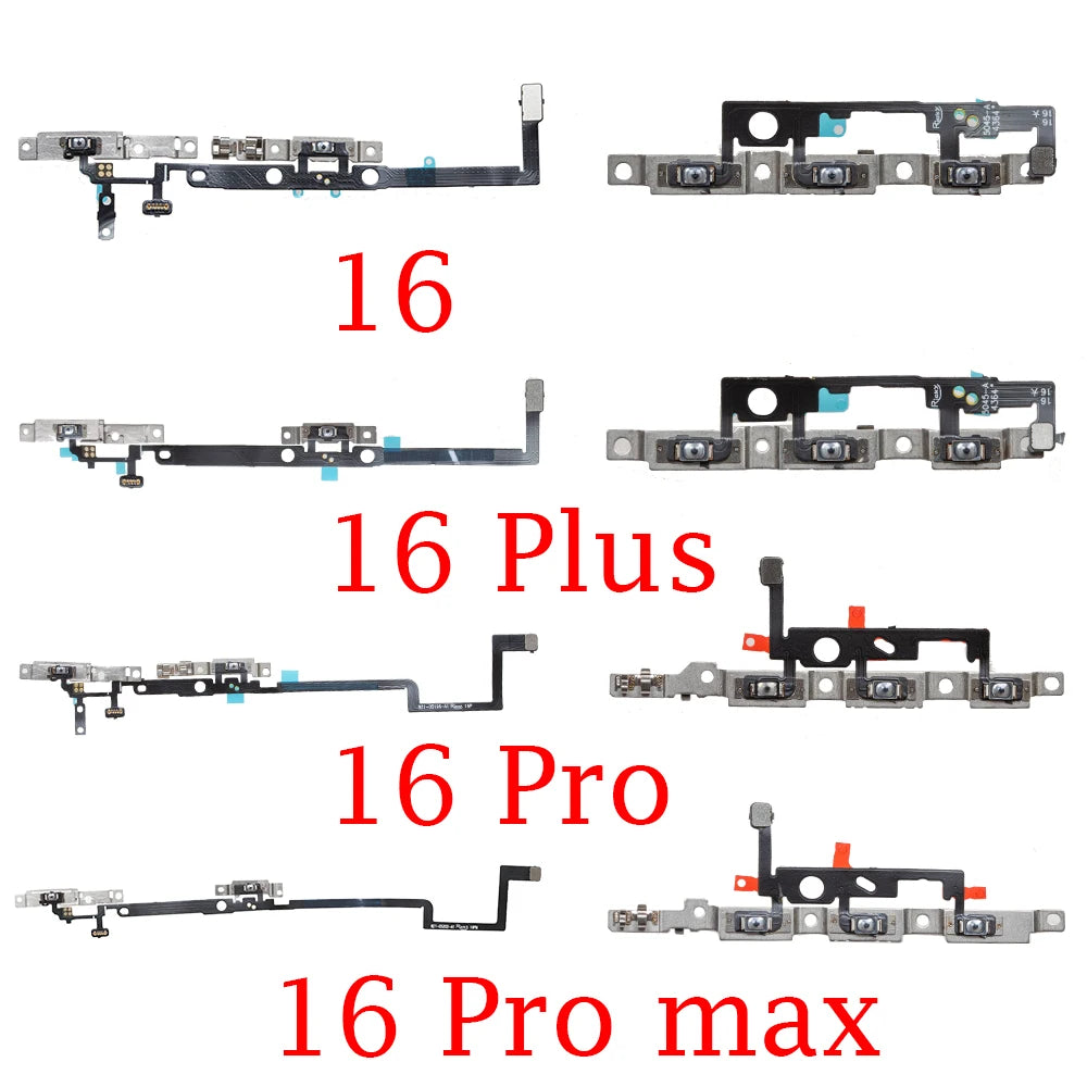 Power Switch On Off Mute Volume Button Flex Cable For iPhone 16 Plus Pro Max Promax Power On Off Volume Flex Repair Parts iPhone phone repair parts