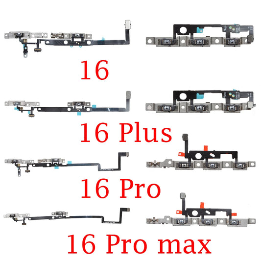 Power Switch On Off Mute Volume Button Flex Cable For iPhone 16 Plus Pro Max Promax Power On Off Volume Flex Repair Parts iPhone phone repair parts