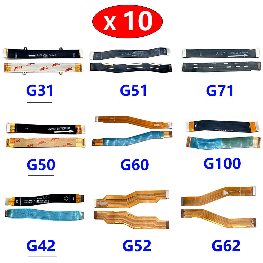 10Pcs, Main Motherboard Board Mainboard Flex Cable For Motorola Moto G31 G71 G51 G100 G60 G50 G52 G62 G60s G200 G32 G82 G53 5G Motorola phone repair parts