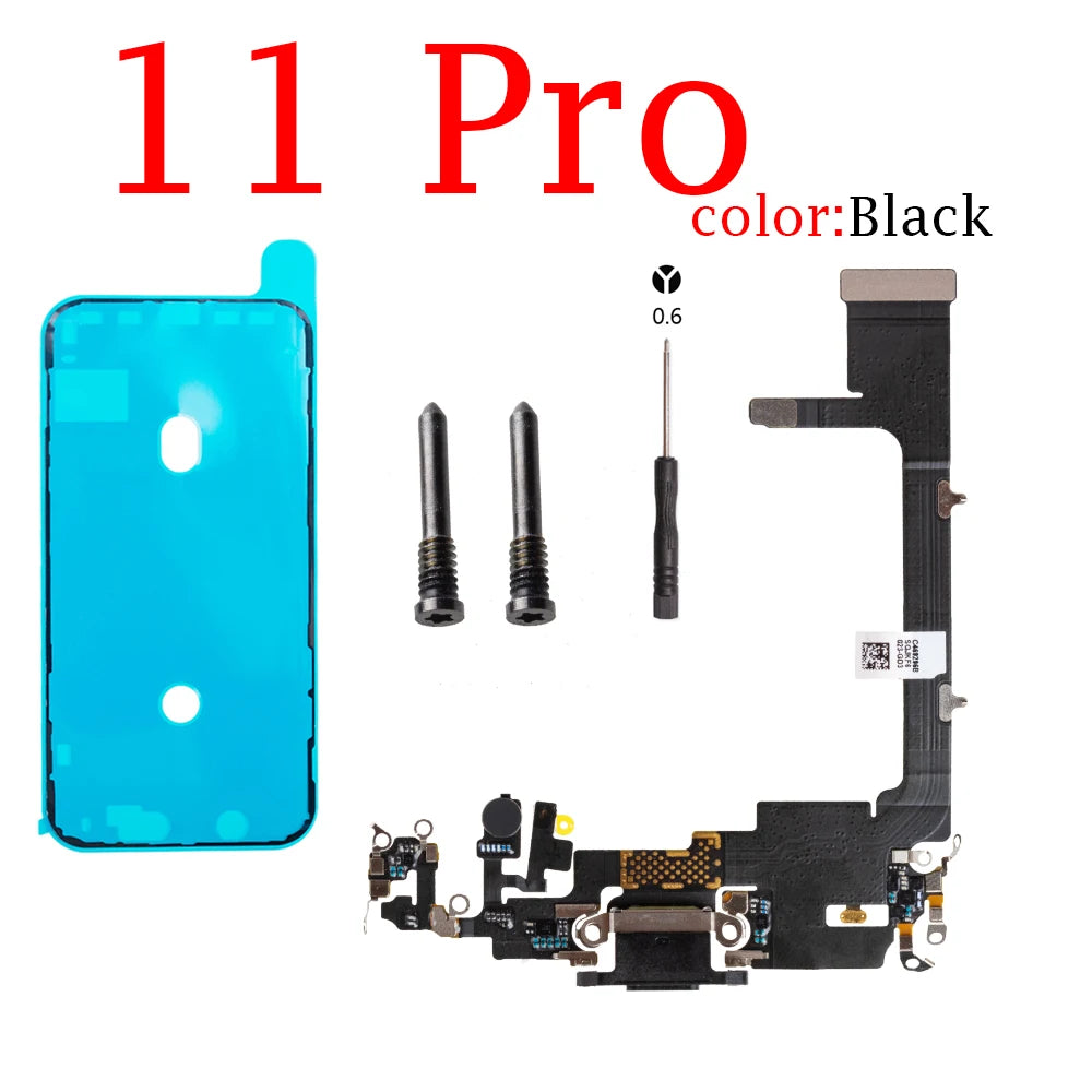 Charging Flex Cable For iPhone 11 Pro Max USB Plug Charger Port Dock Connector With Mic Headphone Audio Jack Flex Cable iPhone phone repair parts