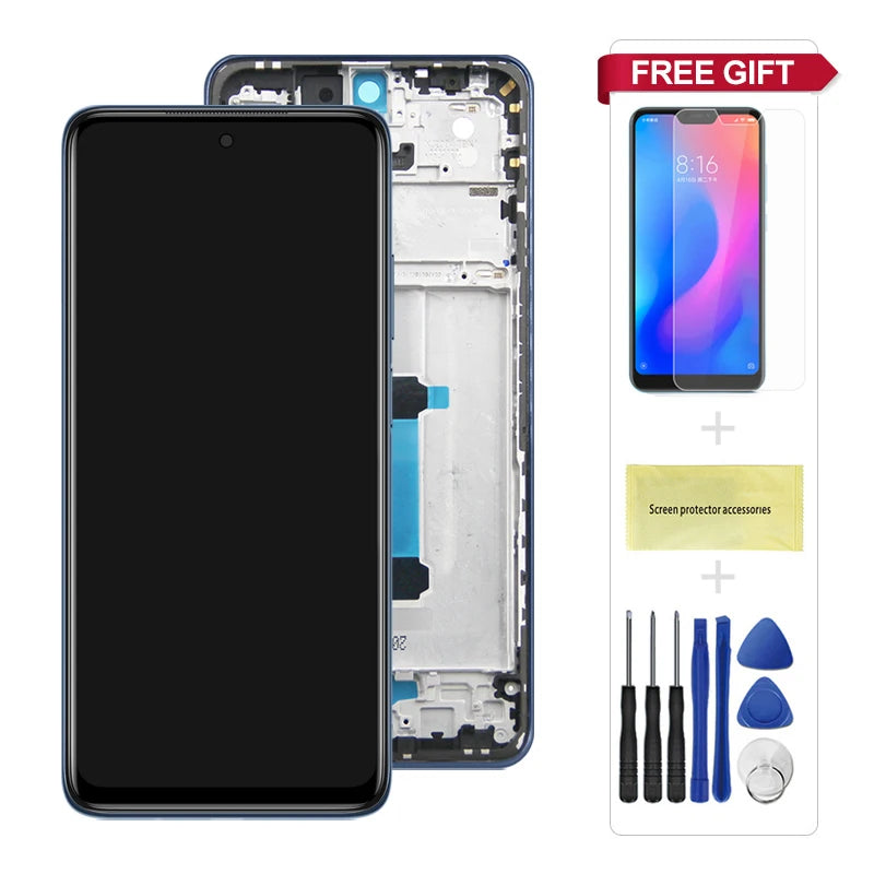 Mi 10T Lite 5G Screen With 10 Touch Points, for Xiaomi Mi 10T Lite 5G M2007J17G LCD Display Touch Screen with Frame Replacement Xiaomi phone repair parts