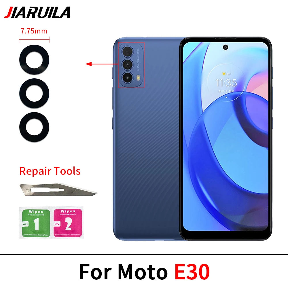Back Rear Camera Glass Lens For Moto E4 E7 E6 E6s E5 E7i Plus Play Power E20 E30 E40 E22 E32 E13 E22i With Adhesive Motorola phone repair parts