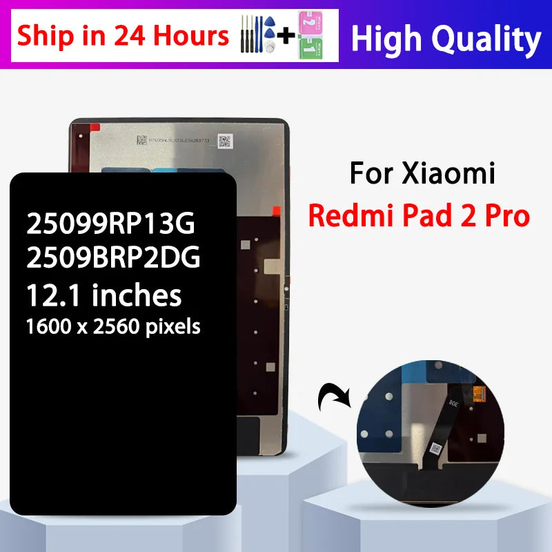 12.1"inch For Xiaomi Redmi Pad 2 Pro 25099RP13G Display Screen Touch Digitizer For Redmi Pad 2Pro 2509BRP2DG Display Tablet repair parts