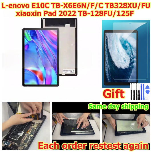 10.1" Tab touch display lcd screen for Lenovo E10C TB-X6E6N/F/C TB328XU/FU xiaoxin Pad 2022 TB-128FU/125F Digitizer assembly Lenovo tablet repair parts
