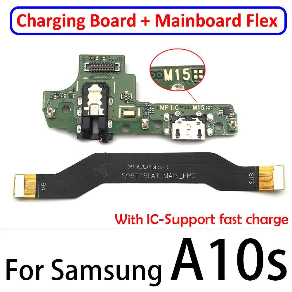 10Pcs USB Charging Board Port Connector Main Board Flex Cable For Samsung A10 A20 A30 A50 A70 A10s A20s A21s A30s A50s A31 A51 Samsung phone repair parts