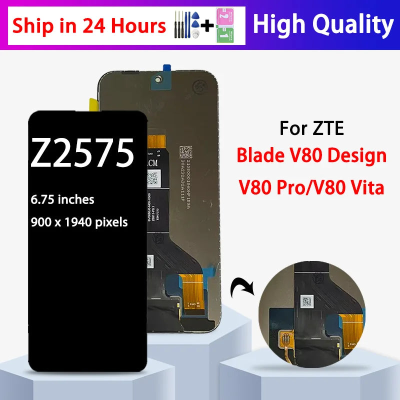 V80 Vita Display Screen For ZTE Blade V80 Pro LCD Display Touch Screen Digitizer For ZTE Nubia V80 Design LCD Z2575 Display ZTE phone repair parts