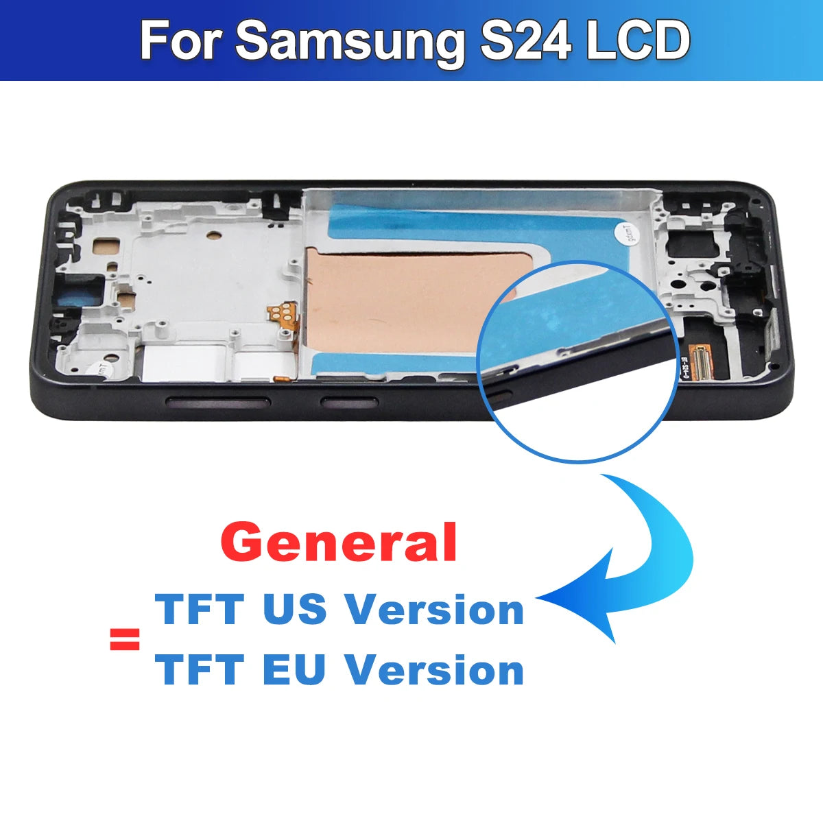 TFT For Samsung S24 SM-S9210 LCD Display Touch Screen With Frame Digitizer Assembly Pass For Samsung S24 Screen Replacement Samsung phone repair parts