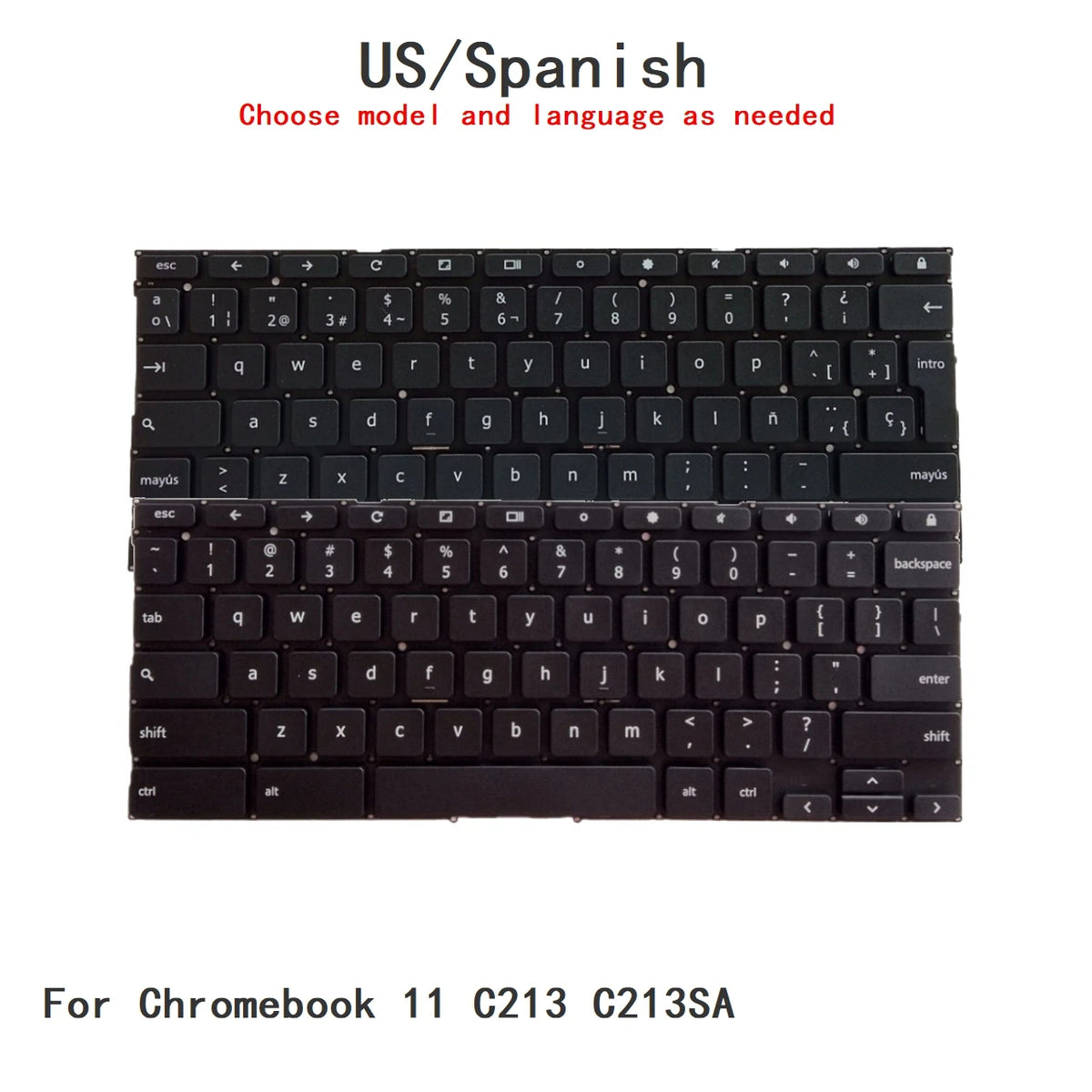 New US Spanish Language  Keyboard For ASUS Chromebook 11 C213 C213SA Notebook PC Replacement Keyboard  ASUS laptop repair parts