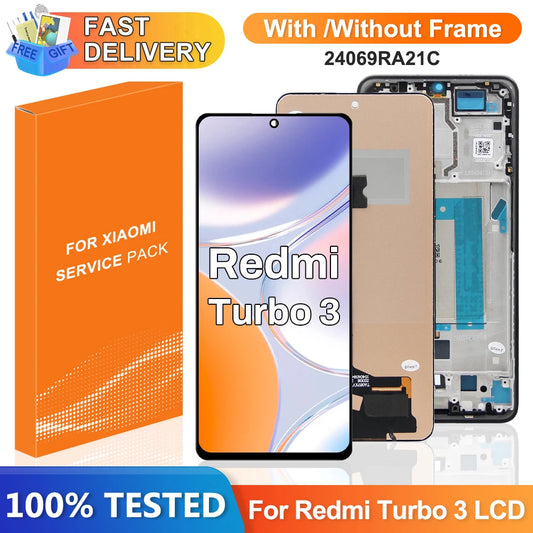 For Redmi Turbo3 Turbo 3 24069RA21C Pantalla LCD Display Screen Touch Digitizer Assembly For REDMI TURBO 3 Replacement Parts Xiaomi phone repair parts