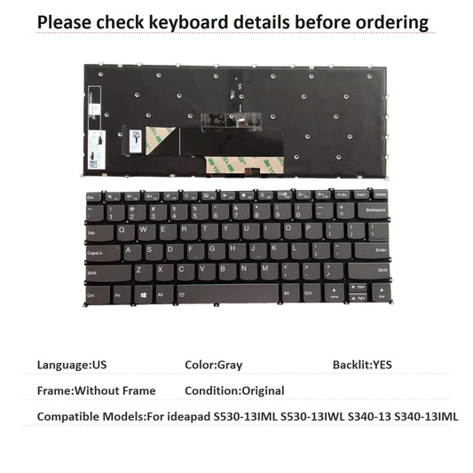 New US Language  Backlit Keyboard For Lenovo ideapad S530-13IML S530-13IWL S340-13 S340-13IML Notebook PC Replacement Keyboard Lenovo laptop repair parts