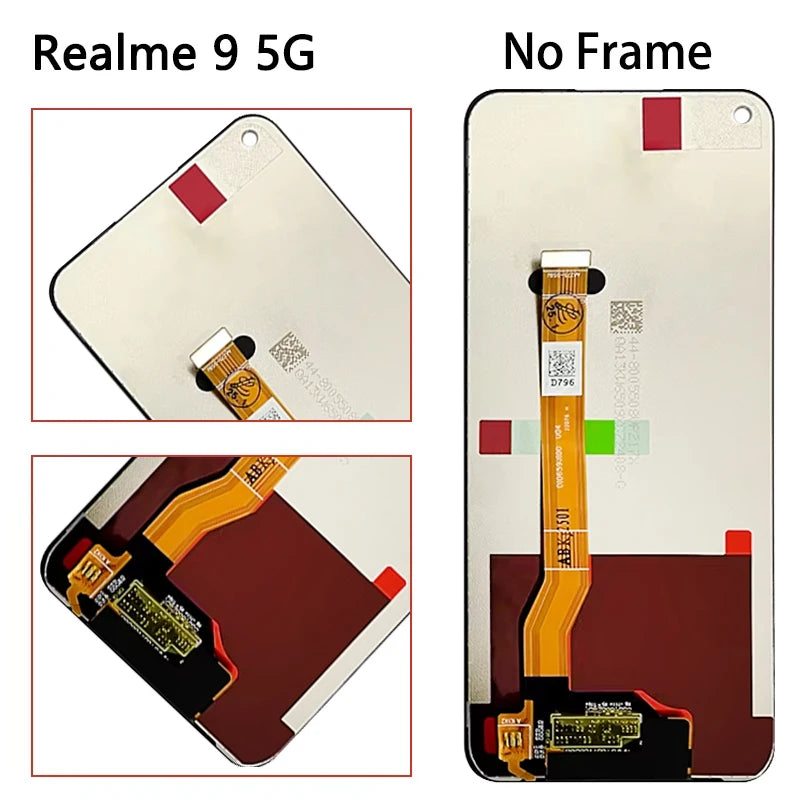 AMOLED For OPPO Realme 9 Realme9 4G/5G RMX3521 RMX3474 LCD Display Touch Screen Digitizer Assembly With Frame Oppo phone repair parts Realme phone repair parts