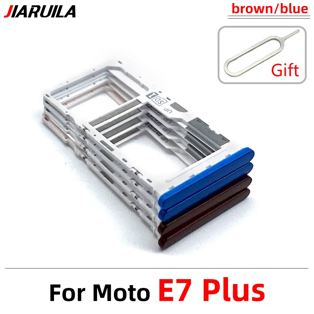 New SiM Tray For Moto E6 Play E6s E7 Plus E7i Power E20 E40 SIM Card Slot SD Card Tray Holder Adapter Motorola phone repair parts