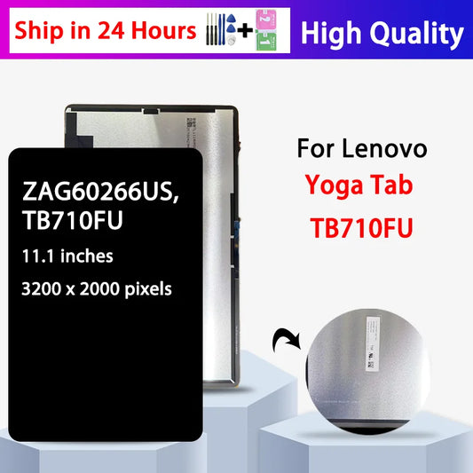 11.1" New For  Lenovo Yoga Tab TB710 TB710FU ZAG60266US LCD Display Touch Screen Digitizer Assembly Replacement Tablet repair parts