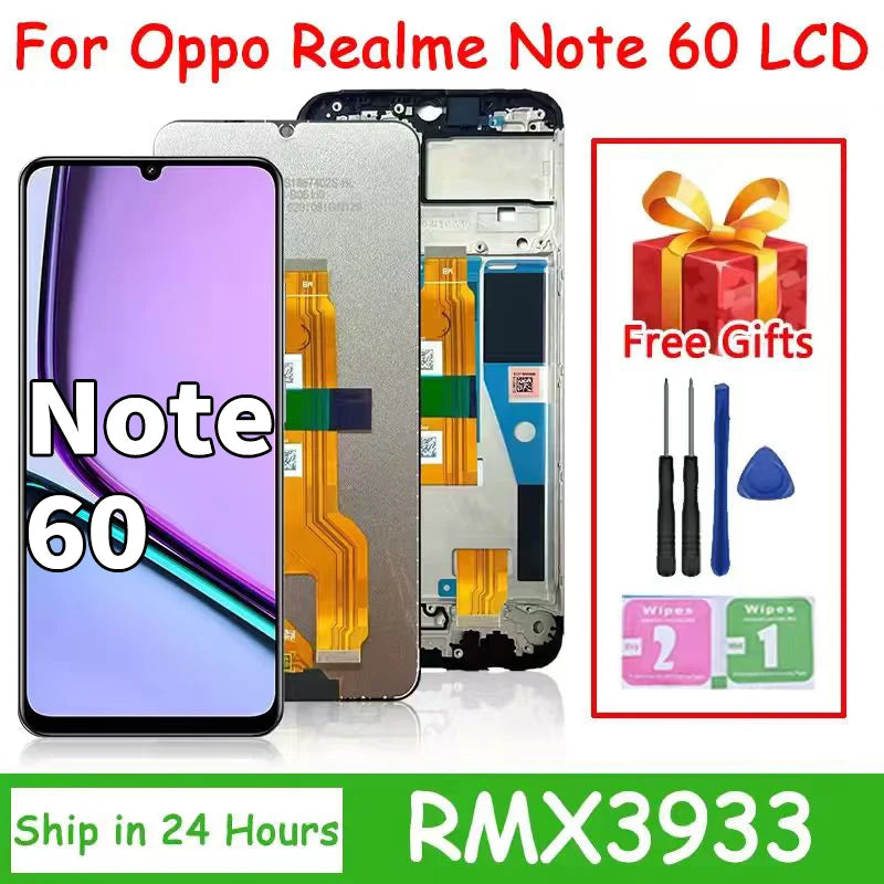6.74"For Oppo Realme Note 60 Display For Realme Note60 RMX3933 LCD Display Touch Screen Digitizer Assembly Replacement  Oppo phone repair parts