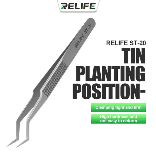 RELIFE ST-20 Chip Positioning Tweezers High Precision Flying Line Super Hard Tweezer for Soldering and IC Chip Micro-repair Tool Professional Repair Tools