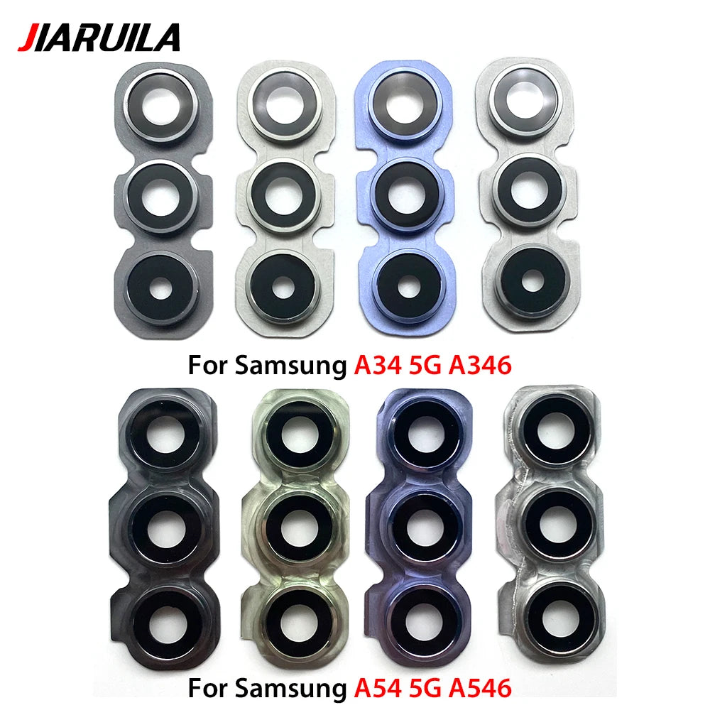 New Rear Camera Glass Lens Cover With Frame Holder For Samsung A26 A56 A34 A54 S24 Fe 5G Replacement Parts Samsung phone repair parts