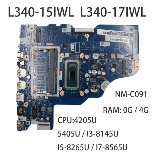 NM-C092 For Lenovo IdeaPad L340-15IWL L340-17IWL Laptop Motherboard With CPU:4205U/I3-8145U I5-8265U RAM:0G/4G FRU:5B20S41685 Lenovo laptop repair parts