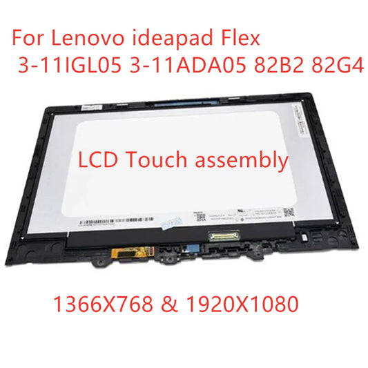11.6" HD FHD Touch 5D10S39635 5D10S39636 LCD Module For Lenovo Ideapad Flex 3-11IGL05 3-11ADA05 Screen LCD Touch Display 82B2 82G4 Mtrix Panel Assembly Replacement Lenovo laptop repair parts
