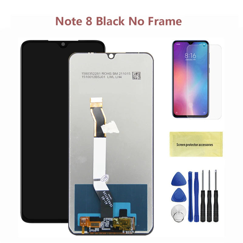 Screen for Xiaomi Redmi Note 8 M1908C3JH M1908C3JG Lcd Display Digital Touch Screen with Frame for Redmi Note 8 Replacement Xiaomi phone repair parts