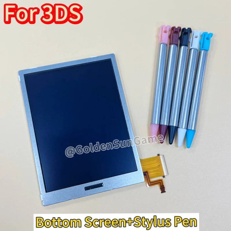 Replacement Display LCD Screen for 3DS Game Console Bottom Lcd Screen with touch Stylus Pen for Old 3DS bottom Repair  Game console repair parts