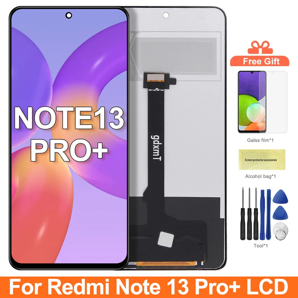 TFT Lcd For Xiaomi Redmi Note 13 Pro+ Plus 5G 23090RA98C 23090RA98G Display Touch Screen Digitizer Assembly 100% Tested Xiaomi phone repair parts