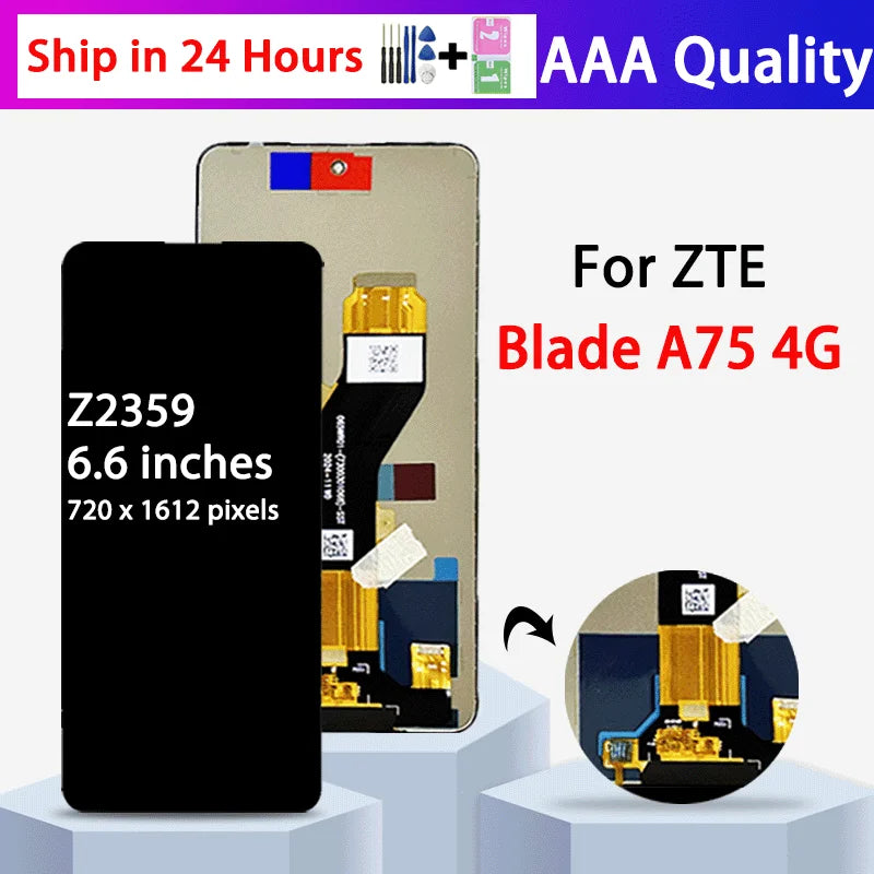 6.6"New For ZTE A75 Display Screen For ZTE Blade A75 4G LCD Z2359 Display Touch Screen Digitizer Assembly Replacement ZTE phone repair parts