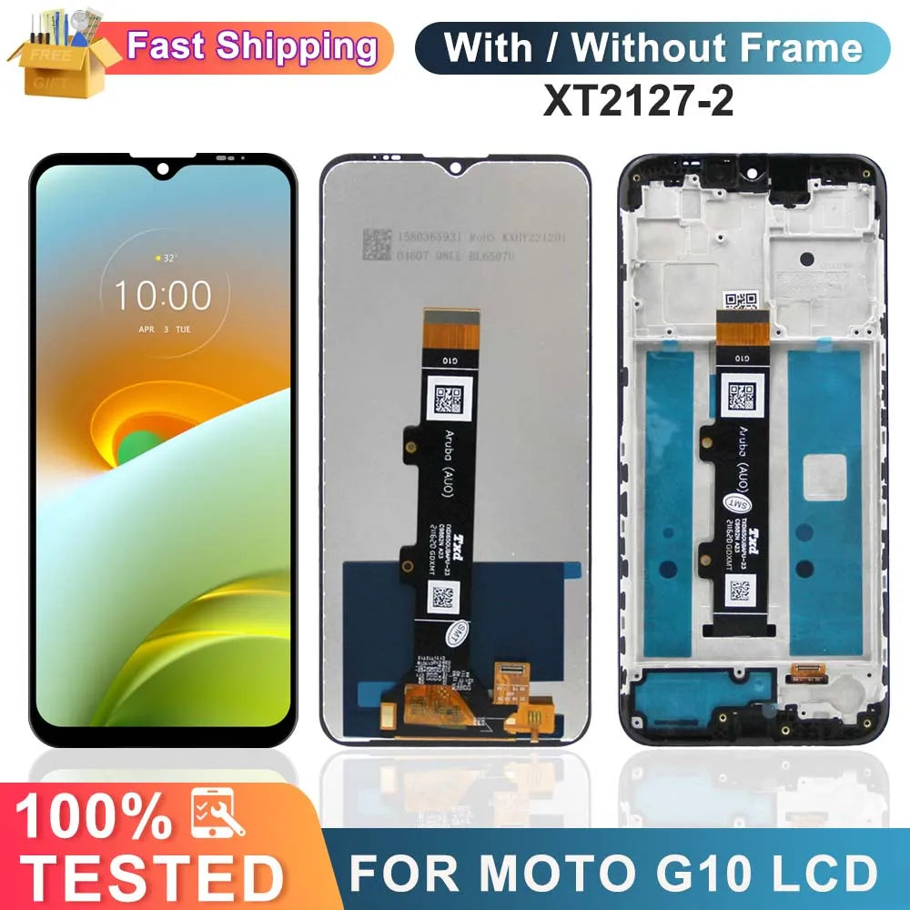 6.5" for Motorola Moto G10 XT2127-2 Lcd Display Digital Touch Screen Assembly for Moto G10 with Frame LCD Screen Replacement Motorola phone repair parts