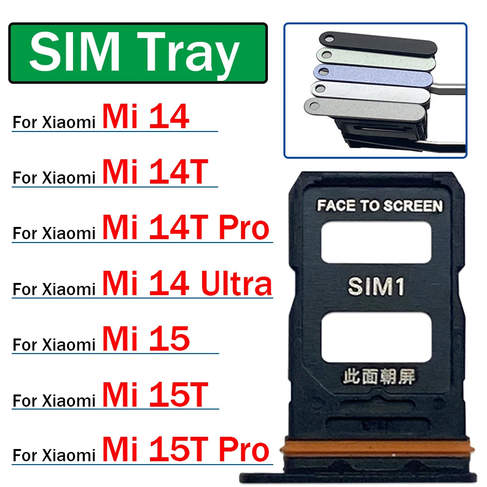 New For Xiaomi Mi 14 14T 15 15T Pro Ultra SIM Card Tray Slot Holder Adapter Accessories  Xiaomi  Xiao mi phone repair parts