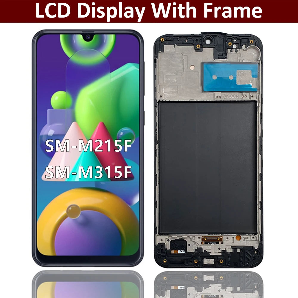 100% Tested Display Screen for For Samsung M21 M215 M215F M31 M315 M315F Lcd Display Touch Screen Digitizer With Frame Samsung phone repair parts