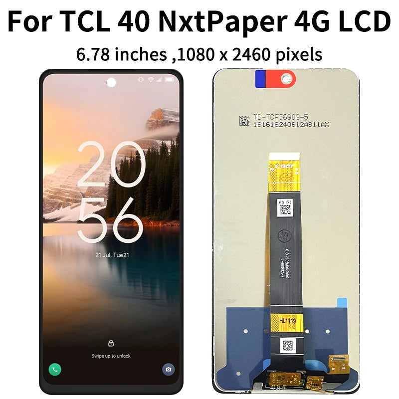 IPS LCD For TCL 40 NxtPaper 4G T612B LCD Display Touch Screen Digitizer Assembly For TCL 40 NxtPaper 5G Display Replacement TCL phone repair parts