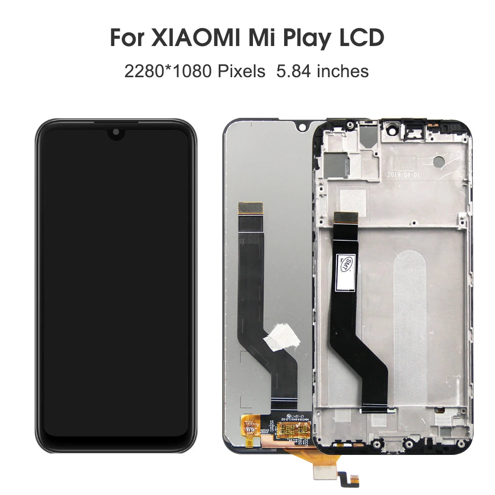 5.84" Screen for Xiaomi Mi Play M1901F9E Lcd Display Digital Touch Screen with Frame Assembly for Xiaomi Mi Play Replacement Xiaomi phone repair parts