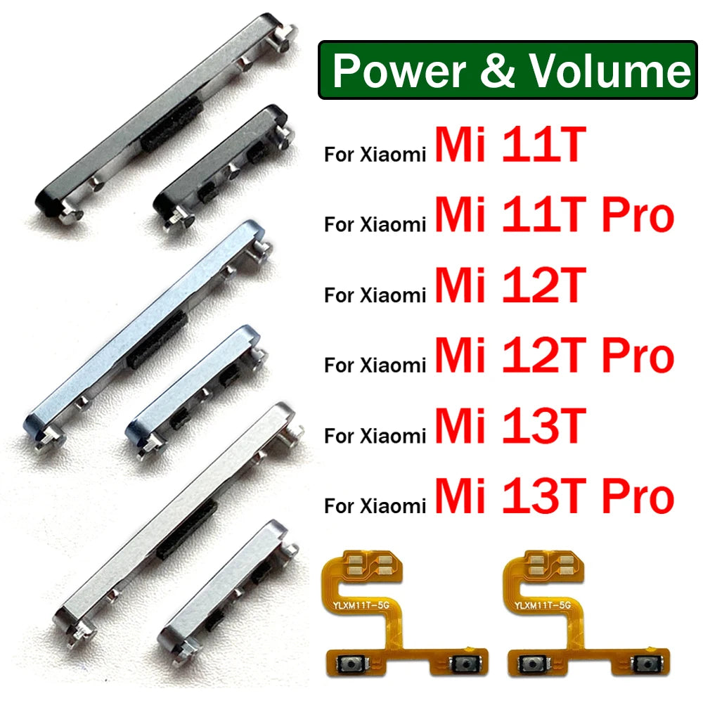 New Power Button Volume Side Button Key Flex Cable For Xiaomi Mi 11T 12T 13T Pro Replacement Parts  Xiaomi  Xiao mi phone repair parts