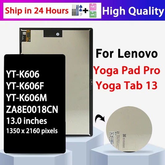 13"inch YT-K606 Display For Lenovo Yoga Pad Pro 2021 Yoga Tab 13 YT-K606F YT-K606M LCD Display Touch Screen Digitizer Assembly Tablet repair parts