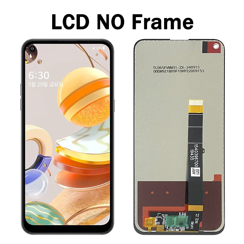 6.53'' IPS LCD For LG K61/Q61 LM-Q630EAW LM-Q630N LCD Display Touch Screen Digitizer Assembly With Frame Replacement Parts LG phone repair parts