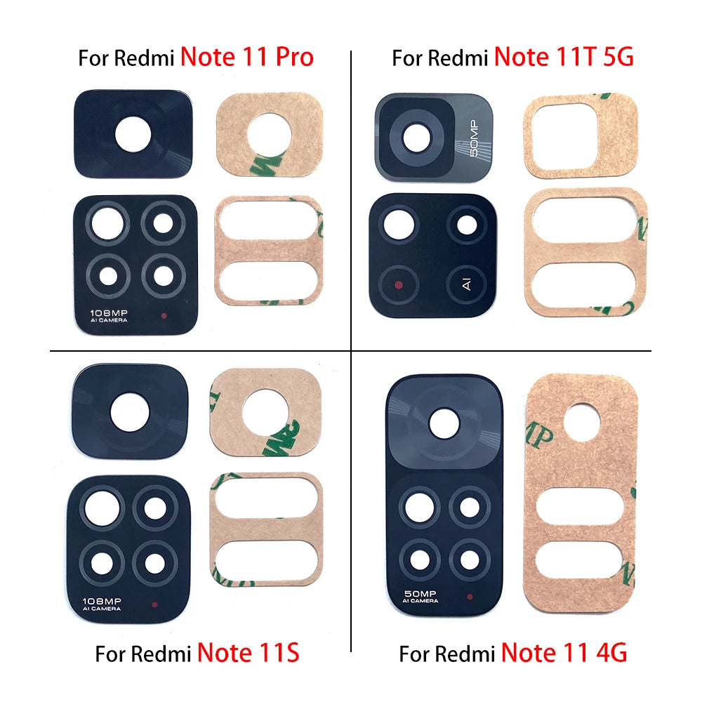 Rear Back Camera Glass Lens For Xiaomi Redmi Note 11 11E 11s 11T 11 Pro Plus 5G With Adhesive Sticker  Xiaomi  Xiao mi phone repair parts