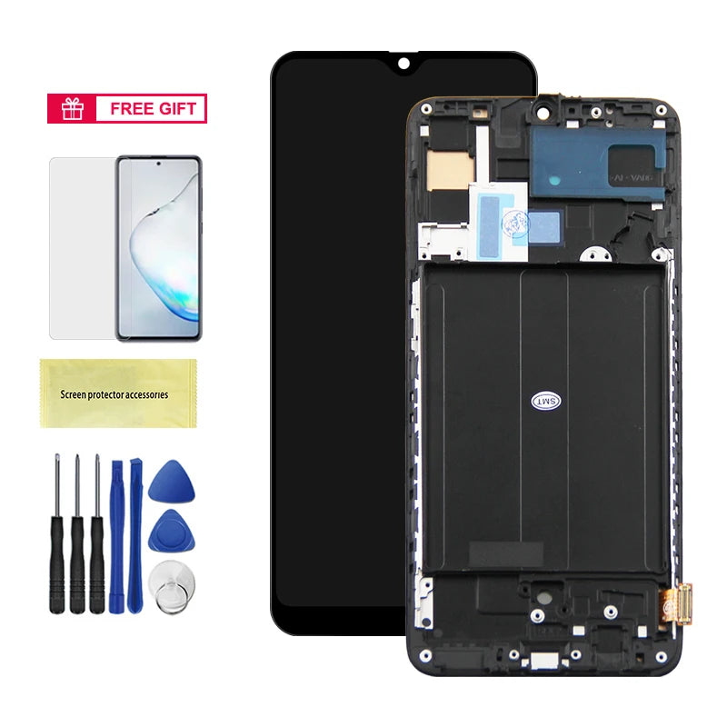A70 SM-A705F A705FN/DS Display Screen With Frame For Samsung Galaxy A70 LCD Display Touch Screen Digitizer Assembly Replacement Samsung phone repair parts