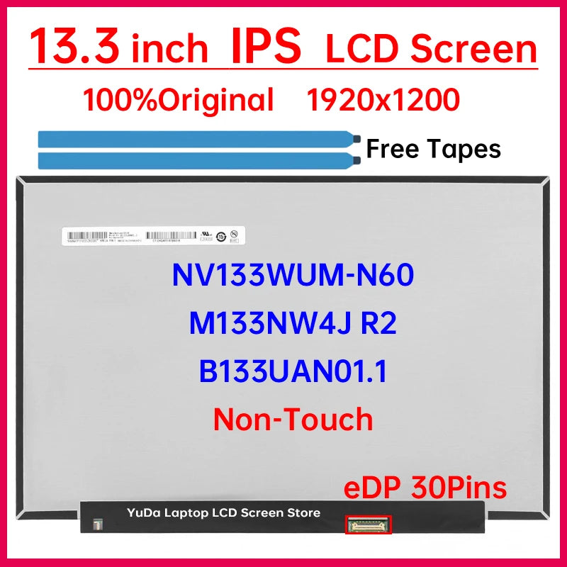 13.3 Inch Laptop LCD Screen NV133WUM-N60 M133NW4J R2 B133UAN01.1 For Dell Vostro 13 5310 Inspiron 13 5310 Display Matrix Panel DELL laptop repair parts