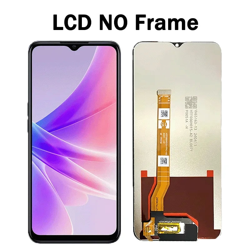 6.56"High Quality For Oppo A77 4G LCD Display Touch Screen Panel Digitizer For OPPO A77 4G CPH2385 Display With Frame Oppo phone repair parts Realme phone repair parts