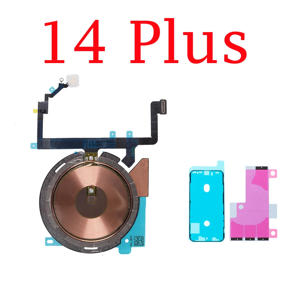 1set Wireless Charging Chip NFC Coil with Volume for IPhone 12 13 14 Mini Pro Max Plus Charger Panel Sticker Flex Cable iPhone phone repair parts