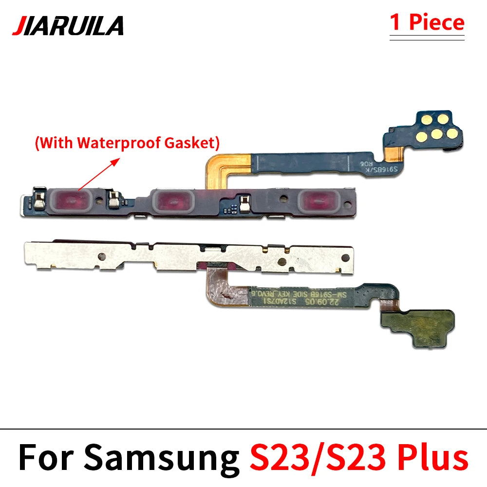 10Pcs, New Power Switch On Off Button Volume Key Button Flex Cable For Samsung S23 S24 Plus Ultra Fe Samsung phone repair parts