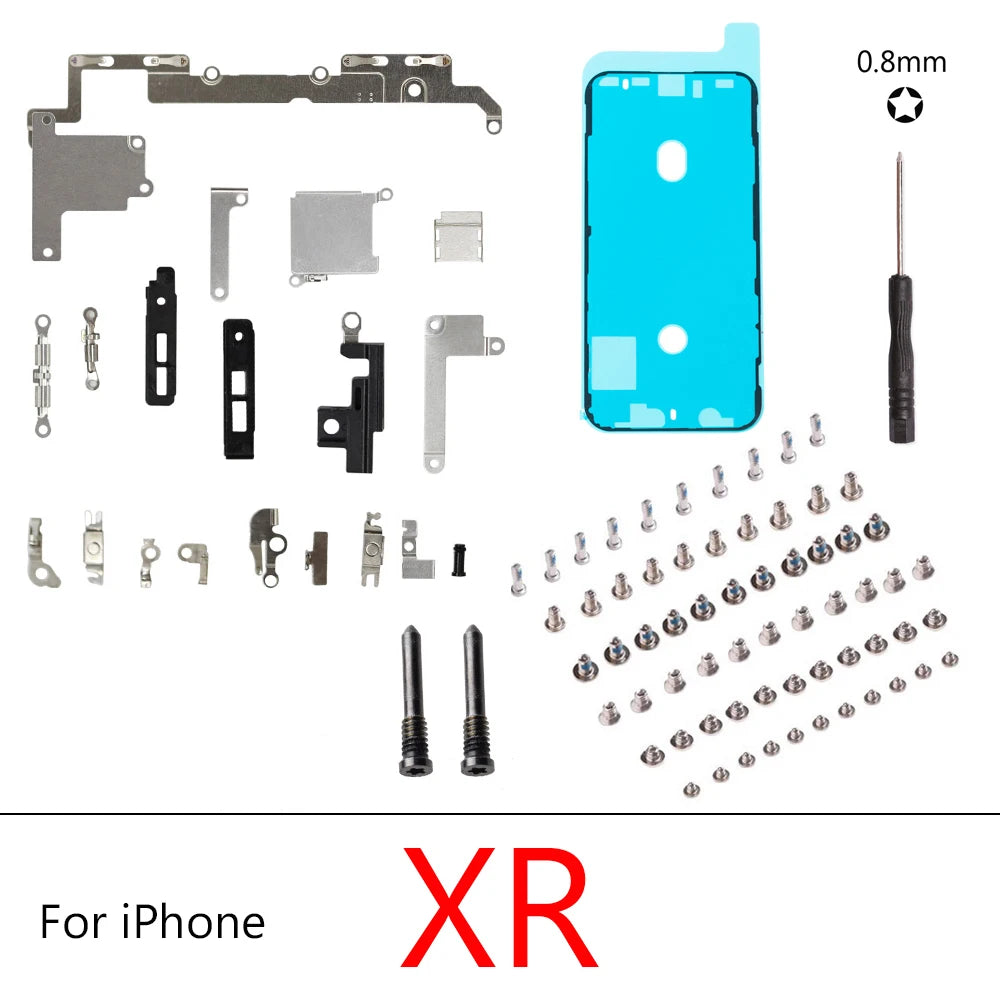 1set Full screw+Inner Accessories For iPhone X XS XR XS MAX 7G 8G 8 Plus PlusInside Small Metal Parts Holder Bracket Shield Plat iPhone phone repair parts