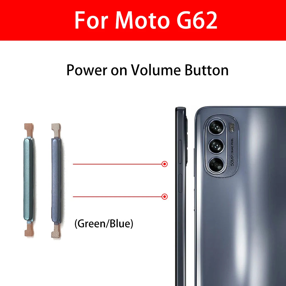 10Pcs/Lot, New For Motorola Moto G22 G32 G52 G62 G72 G82 5G Power Volume Side Button Key Replacement Parts Motorola phone repair parts
