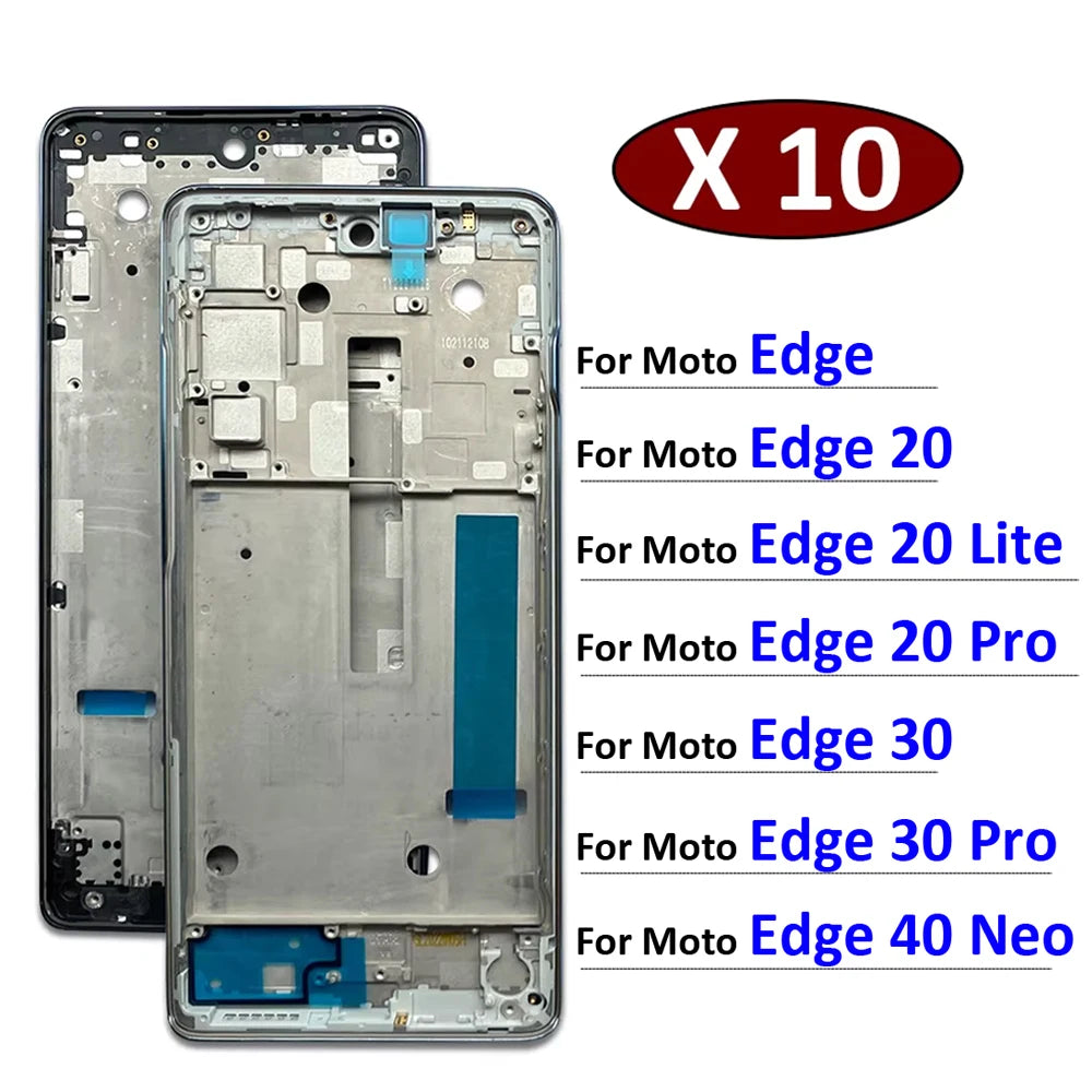 10Pcs, Housing Middle Frame Bezel Middle Frame For Motorola Moto Edge 20 30 Lite Pro / Edge 40 Neo Replacement Parts Motorola phone repair parts