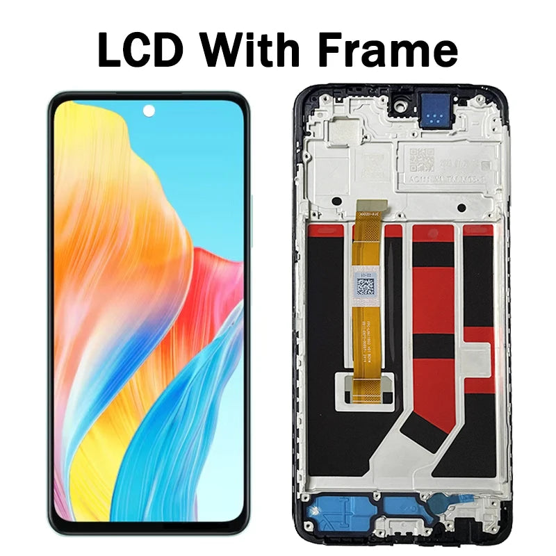 .72'' IPS LCD For Oppo A58 Screen With Frame For Oppo A58 4G LCD CPH2577 Display Screen Touch Panel Digitizer Replacement Oppo phone repair parts Realme phone repair parts