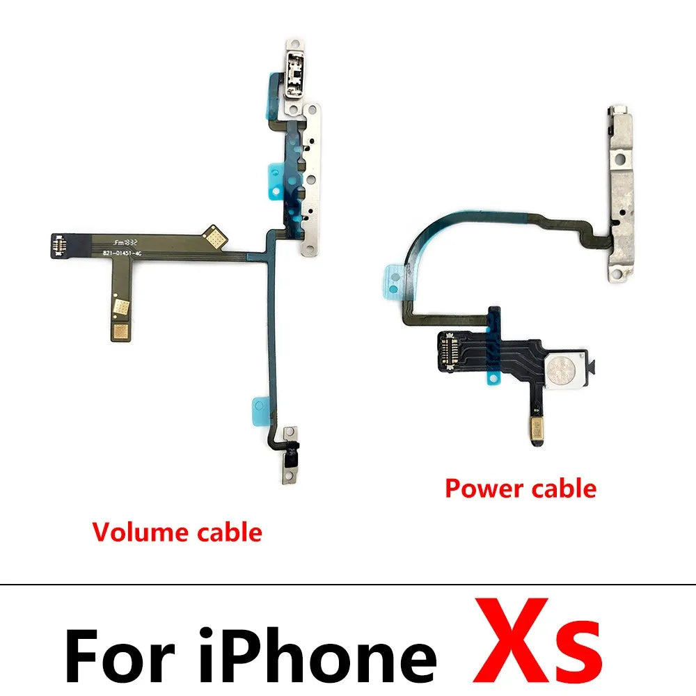 New Power On Off Flex For iPhone 7 7G 8 8G Plus X XR XS Max Volume Up Down Side Button Key Ribbon Flex Cable With Metal iPhone phone repair parts
