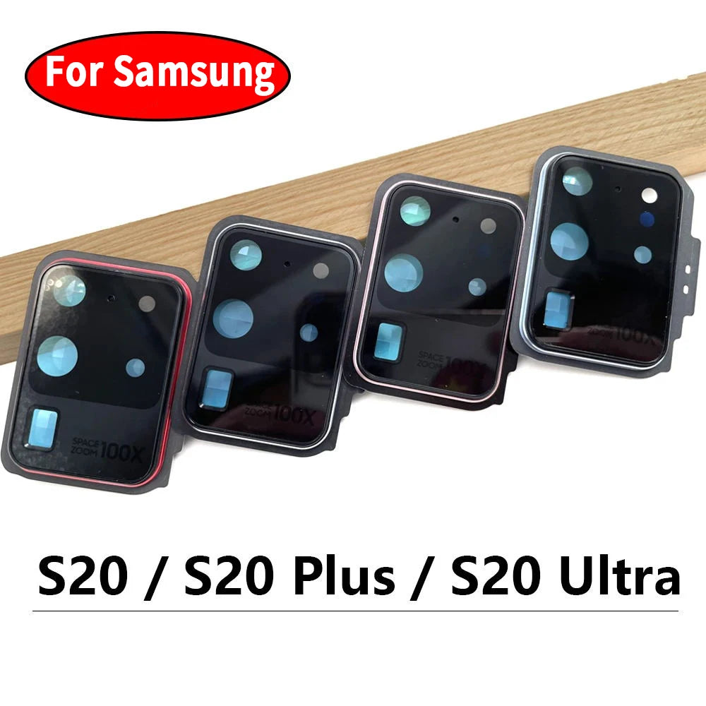 New Rear Camera Glass Lens Cover With Frame Holder with Sticker For Samsung  S20 Plus Ultra Replacement Parts Samsung phone repair parts