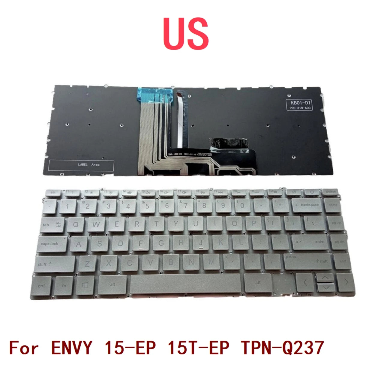 New US Laptop Backlit Keyboard For HP ENVY 15-EP 15T-EP TPN-Q237 Notebook PC Replacement  HP laptop repair parts