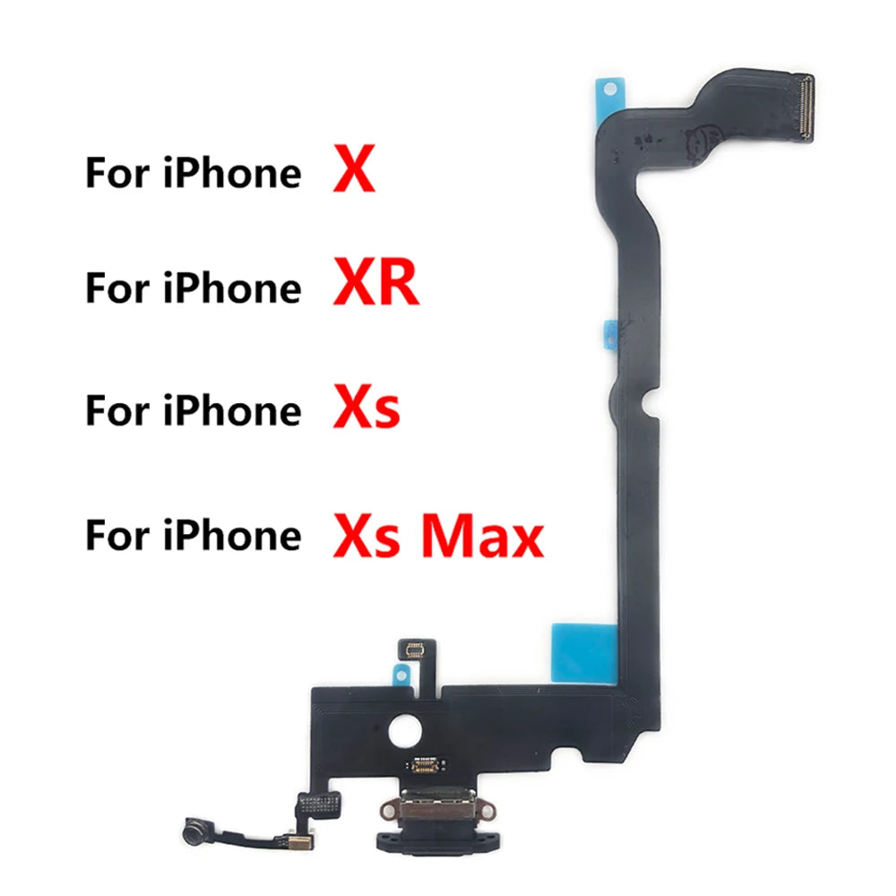 New USB Charging Port Board Flex Cable Connector Parts For Iphone X XR XS Max Microphone Module iPhone phone repair parts