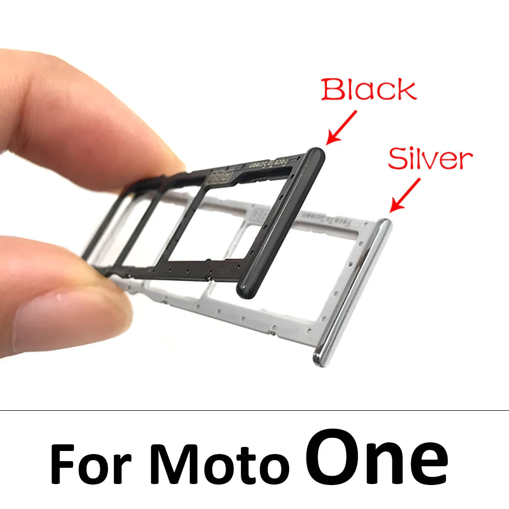 10Pcs,  SiM Tray For Motorola Moto One Macro Action Zoom Hyper Fusion Plus SIM Card Tray Slot Holder Replacement Parts Motorola phone repair parts