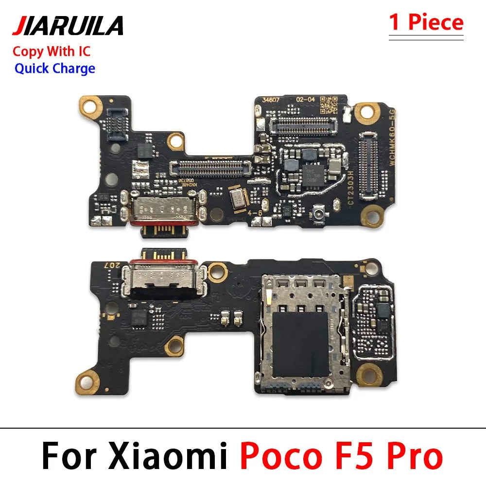 10Pcs, USB Charging Port Micro Dock Connector Board Flex Cable For Xiaomi Poco F4 F5 F6 X3 X4 X5 X6 M3 M4 M5 Pro 4G 5G GT  Xiaomi  Xiao mi phone repair parts